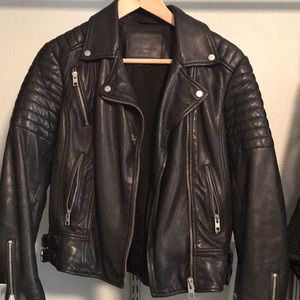 Leather biker jacket